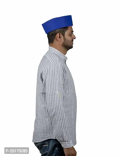 KALAPURI Traditional Handstitched Ready to Wear Typical Maharashtrain Blue Gandhi Topi (Turban) for Wedding/Traditional Functions 1112-3-thumb4