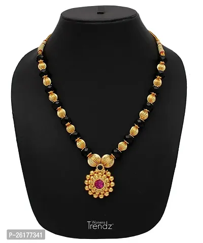 KALAPURI Traditional Handmade Jewellery Mani Pandal Unique Haar 24K Gold Plated Alloy Necklace for Women and Girls-thumb2