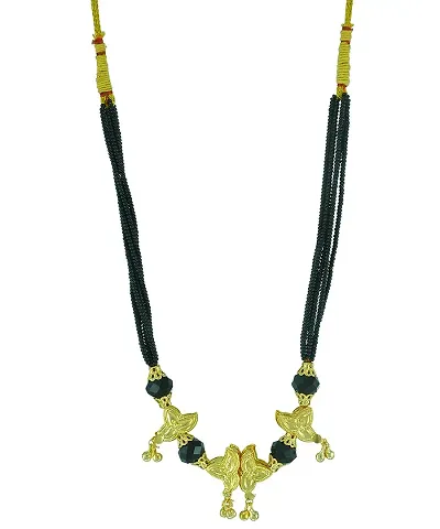 KALAPURI? Handmade Dot Mani Manchali 24K Plated Alloy Mangalsutra Necklace With Chain for Women