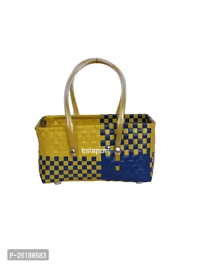 KALAPURI Reusable Multipurpose Basket| Beach Bag Shopping Bag |Grocery Basket | Hand Bag | Storage Basket |Hand Woven Bag | Lunch Bag | Wire Basket