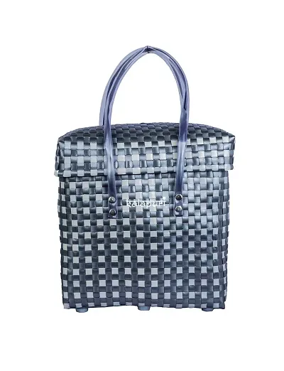 KALAPURI Reusable Multipurpose Basket| Shopping Bag | Grocery Basket | Hand Bag | Picnic Bag | Polypropylene Storage Basket |Hand Woven Bag | Lunch Bag