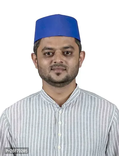 KALAPURI Traditional Handstitched Ready to Wear Typical Maharashtrain Blue Gandhi Topi (Turban) for Wedding/Traditional Functions 1112-3