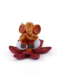 KALAPURI? Handcrafted M-Seal Art Ganesha Idol Sitting on Lotus/Vinayaka Idol/Showpiece-thumb1