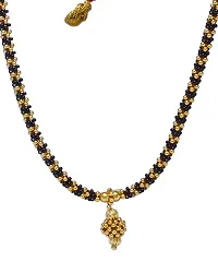 KALAPURI? Traditional Handmade Golden And Black Crystal Jewellery Alloy Necklace for Women and Girls-thumb2