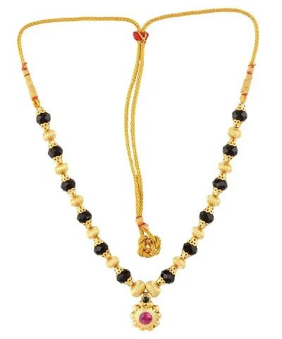 KALAPURI Traditional Handmade Jewellery Round Pandal Unique 24K Plated Alloy Quartz Necklace for Women