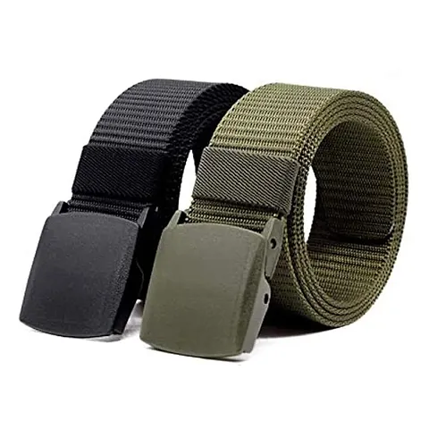 Unisex Nylon Canvas Waist Belt Pack Of 2