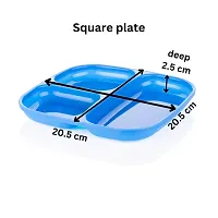 SUVARNA Square Snacks/Starters Serving Plates Chip  Dip Snack Serving Plates (Multicolor) - Set of 4-thumb2