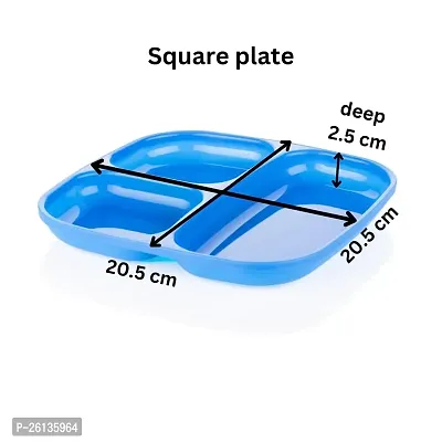 SUVARNA Square Snacks/Starters Serving Plates Chip  Dip Snack Serving Plates (Multicolor) - Set of 4-thumb3