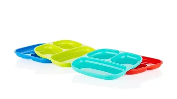 SUVARNA Square Snacks/Starters Serving Plates Chip  Dip Snack Serving Plates (Multicolor) - Set of 4-thumb3