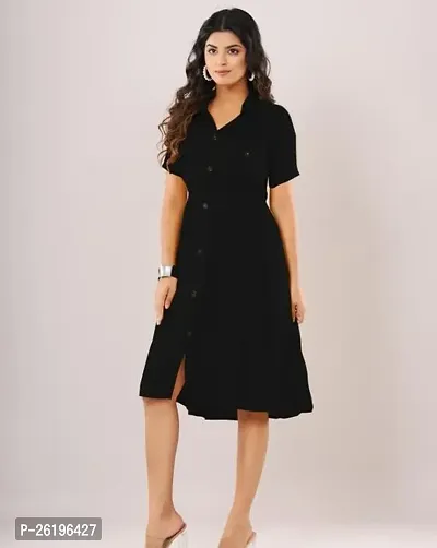 Stylish Rayon Solid Dress For Women-thumb0