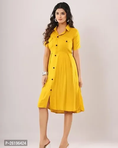 Stylish Rayon Solid Dress For Women