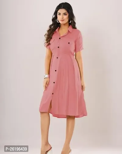 Stylish Rayon Solid Dress For Women-thumb0