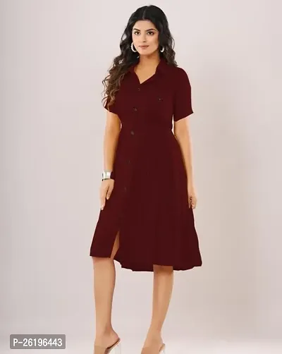 Stylish Rayon Solid Dress For Women-thumb0