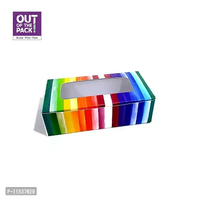 Out of The Pack (OOTP) Premium Brownie Box for 2 with Window - Pack of 10 (Rainbow Stripes)-thumb2