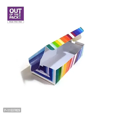 Out of The Pack (OOTP) Premium Brownie Box for 2 with Window - Pack of 10 (Rainbow Stripes)-thumb4