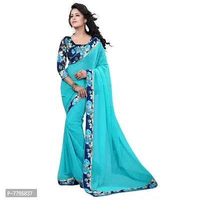 RJB women's georgette saree with blouse piece - combo of 2( multicolour )-thumb2