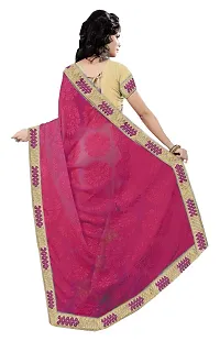 RJB Women's Banarasi Georgette Saree With Un-stitched Blouse (2131-RJB_Pink)-thumb3