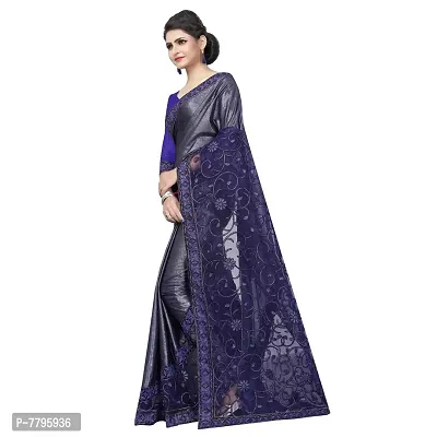 RJB Women's Georgette Saree with Blouse Piece (Blue )-thumb2