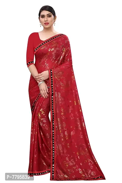RJB women's silk bland digital printed saree with blouse pieace (2260-gulab_red_free size)-thumb0