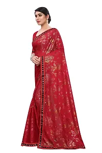 RJB women's silk bland digital printed saree with blouse pieace (2260-gulab_red_free size)-thumb1