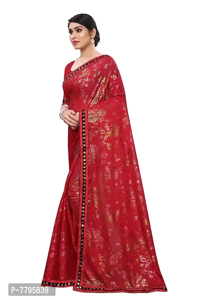 RJB women's silk bland digital printed saree with blouse pieace (2260-gulab_red_free size)-thumb2
