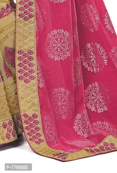 RJB Women's Banarasi Georgette Saree With Un-stitched Blouse (2131-RJB_Pink)-thumb2