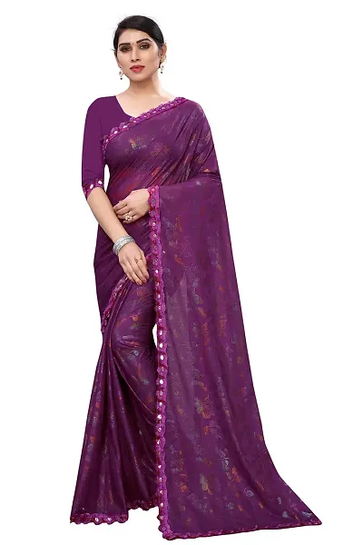 RJB women's silk bland digital printed saree with blouse pieace (2262-patti_multicolored_free size)