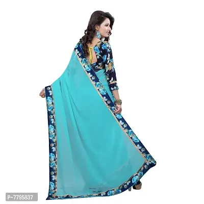 RJB women's georgette saree with blouse piece - combo of 2( multicolour )-thumb5