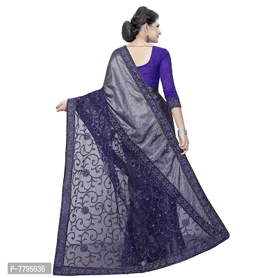 RJB Women's Georgette Saree with Blouse Piece (Blue )-thumb3