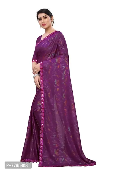 RJB women's silk bland digital printed saree with blouse pieace (2262-patti_purple_free size)-thumb2