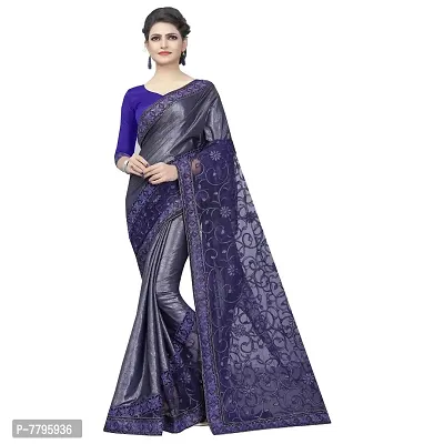 RJB Women's Georgette Saree with Blouse Piece (Blue )-thumb0