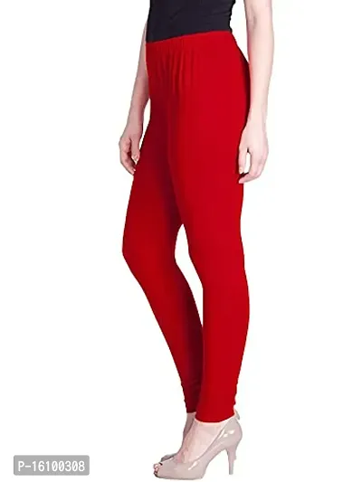 PELIAN EMBIAR Regular Fit Full Length Women's and Girls Cotton Two-Way Leggings Red Color-thumb3