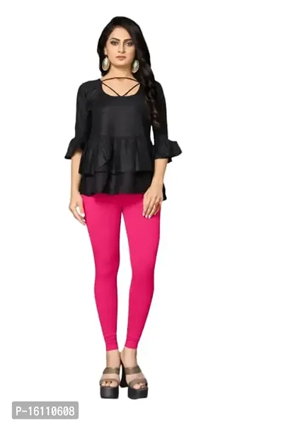 PELIAN The Ultimate Leggings | Super-High Waisted | Non-Transparent Cloud Soft Fabric | Ankle Length (M, Pink)-thumb0