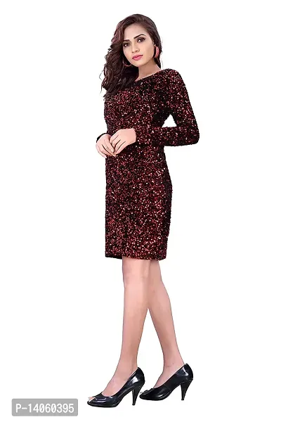 Stylish Velvet  Bodycon Dress For Women-thumb3