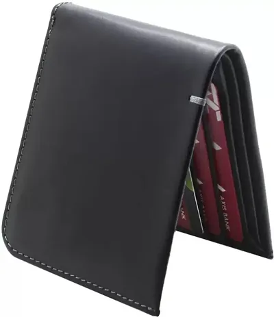 WaterFox Slim Leather Black Small Billfold Front Pocket Men's Wallet with RFID Blocking