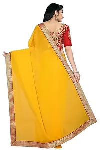 Stylish Yellow Art Silk Saree With Blouse Piece-thumb1