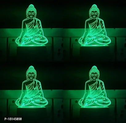 SAVA The Baba 3D Illusion Night Lamp Comes with 7 Multicolor and 3D Illusion Design Suitable for Room,Drawing Room,Lobby(Pack of 4) H31-thumb0