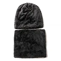 Stylish Wool Beanie Cap with Neck Warmer for Unisex-thumb1