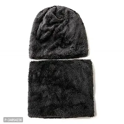 Stylish Wool Beanie Cap with Neck Warmer for Unisex-thumb2