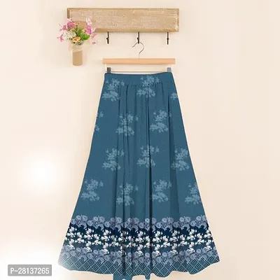 Stunning Blue Cotton Printed Ethnic Skirt For Women