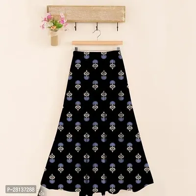 Stunning Black Cotton Printed Ethnic Skirt For Women-thumb0