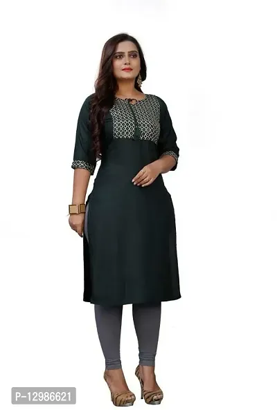 Stylish Rayon Straight Embroidered Kurta For Women-thumb0