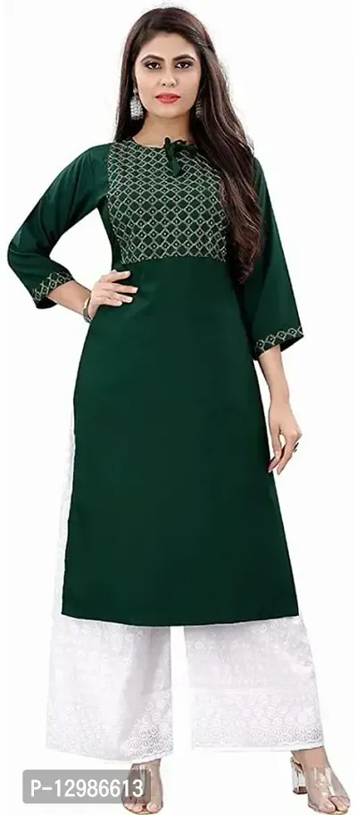 Stylish Rayon Straight Embroidered Kurta For Women-thumb0