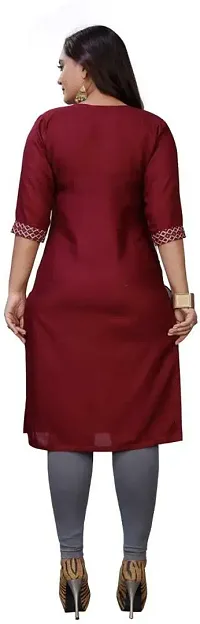 Stylish Rayon Straight Embroidered Kurta For Women-thumb3