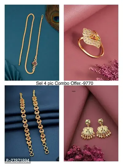 COMBO ONE GRAM GOLD PLATED STYLISH MUGAPPU CHAIN FOR WOMEN AND GIRLS 24 INCHES-thumb0