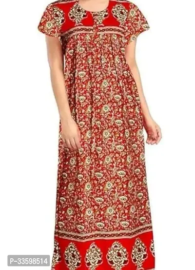 Stylish Cotton Blend Printed Nighty For Women-thumb0