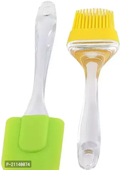 BeeDuck Silicone Spatula and Pastry Brush Set Special for CakeMixer,Grilling,Tandoor,Cooking,Baking,Glazing,BBQ,Oil Brush for Cooking Silicon,Oil Brush for Kitchen Use-thumb0