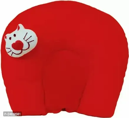 Comfortable Red Poly Cotton Neck Support Pillow