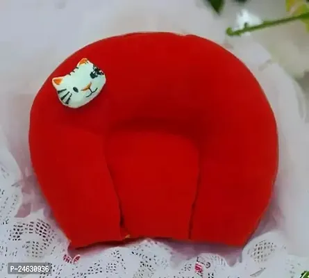 Comfortable Red Poly Cotton Neck Support Pillow