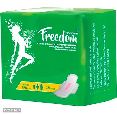 Modicare Freedom Comfort Sanitary Female Napkin Large Ped (15 Pads)-thumb0